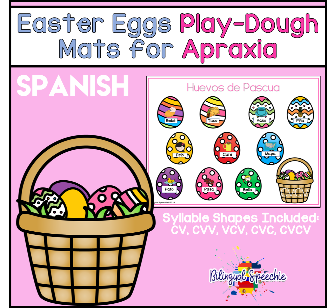 Apraxia Easter Eggs | Play Dough Mats | Spanish