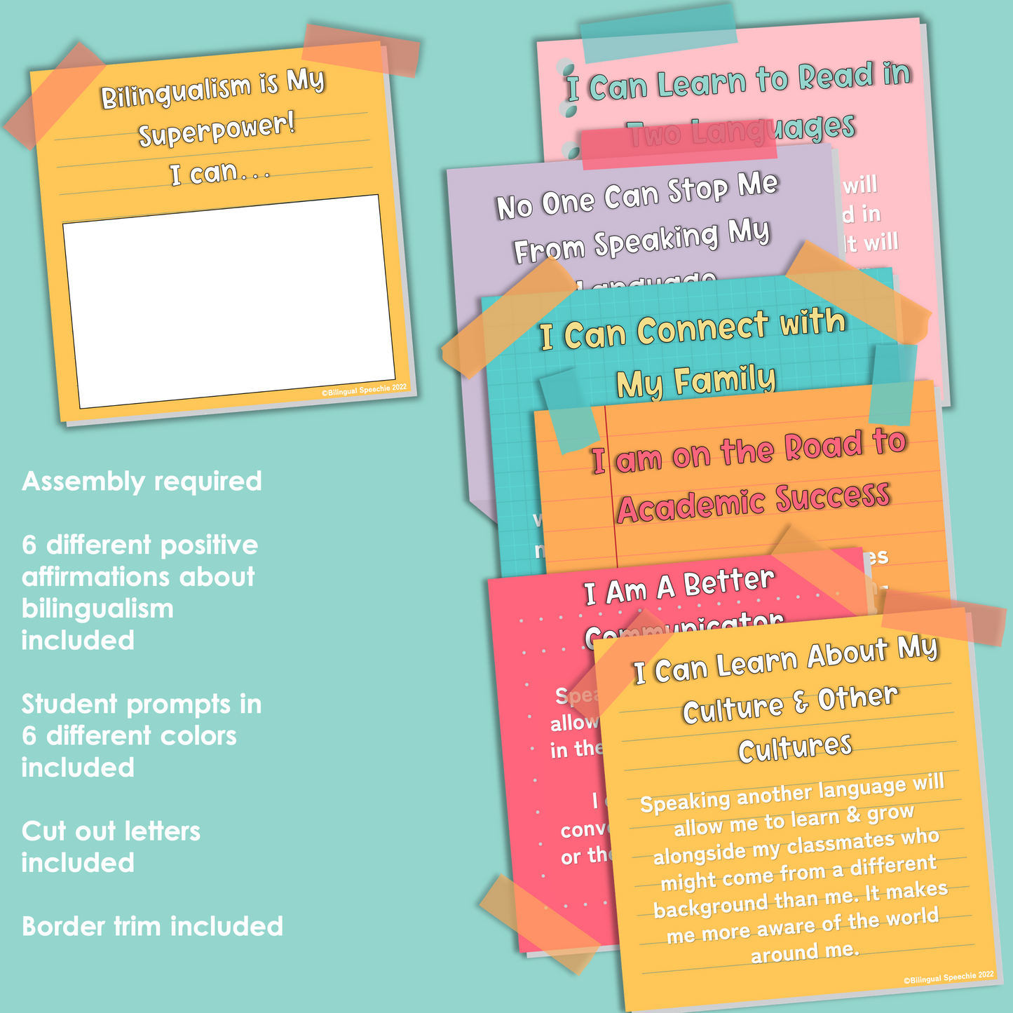 Bulletin Board Decor Kit for Classroom | Bilingualism is Beautiful