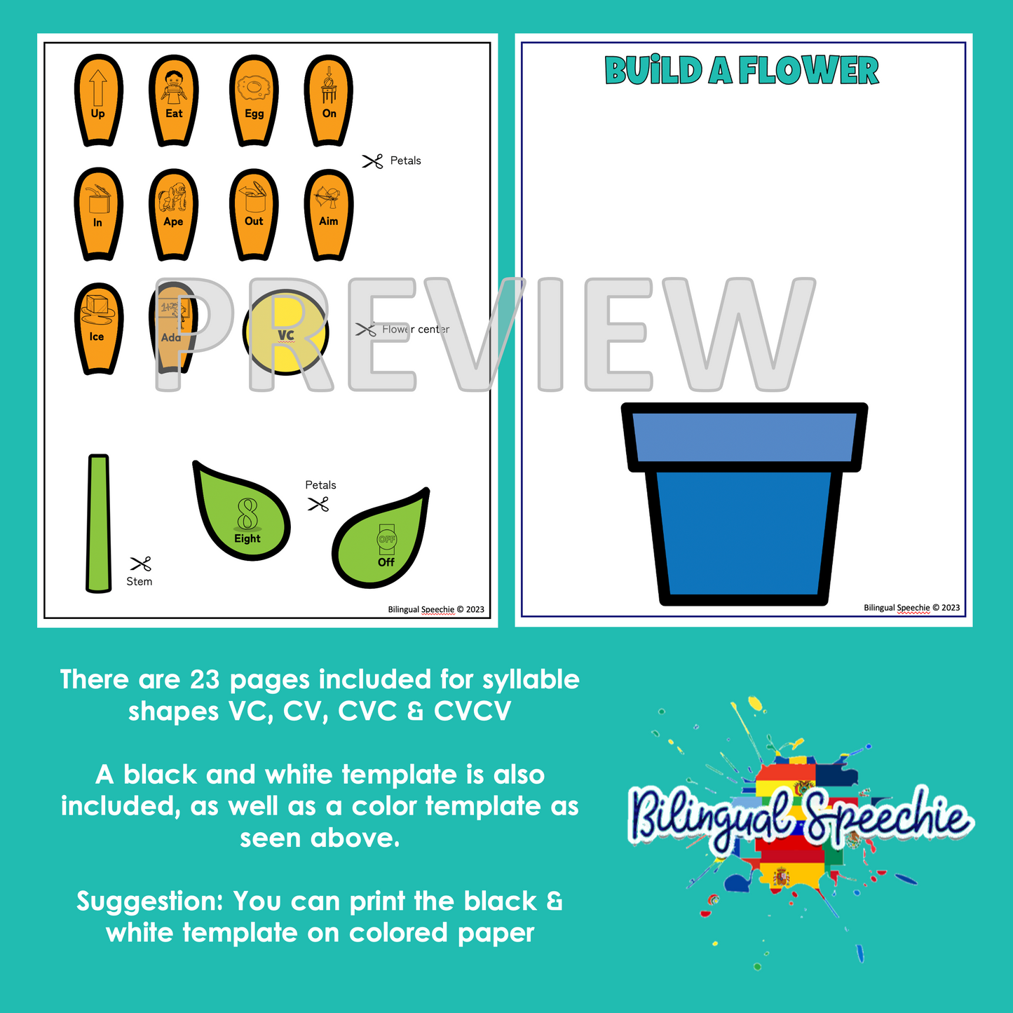 Build a Flower - Spring Activity for Apraxia | English