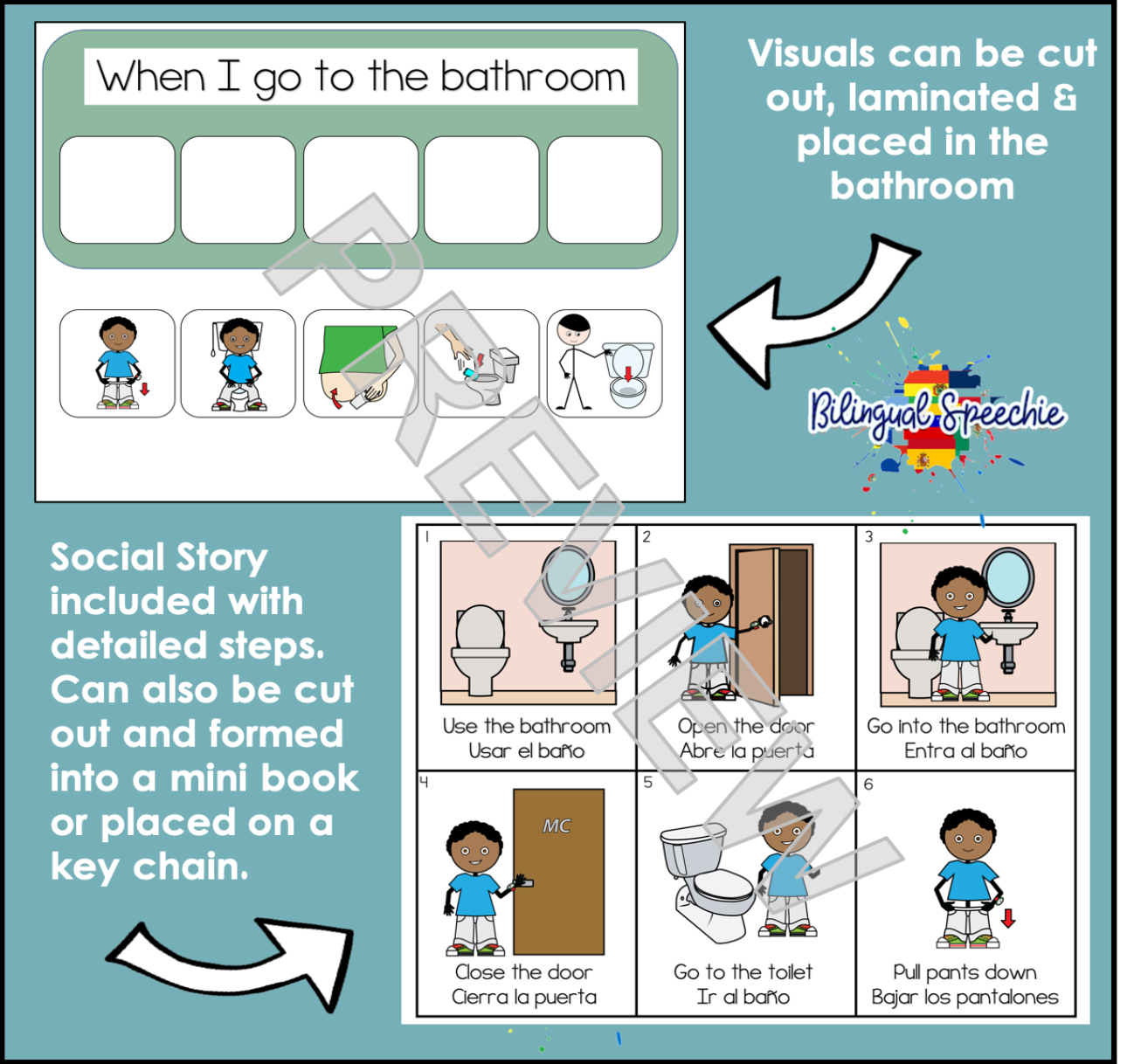 Toilet Training Visuals | Bilingual