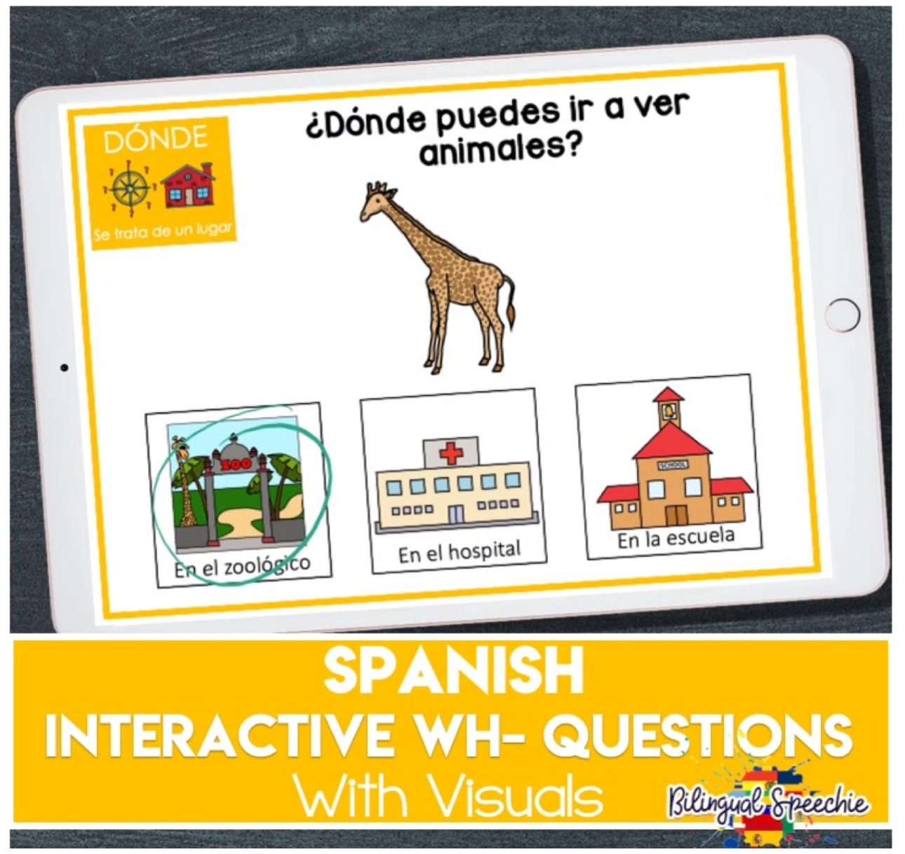 BOOM Cards in Spanish | Interactive WH- Questions | for Speech Teletherapy