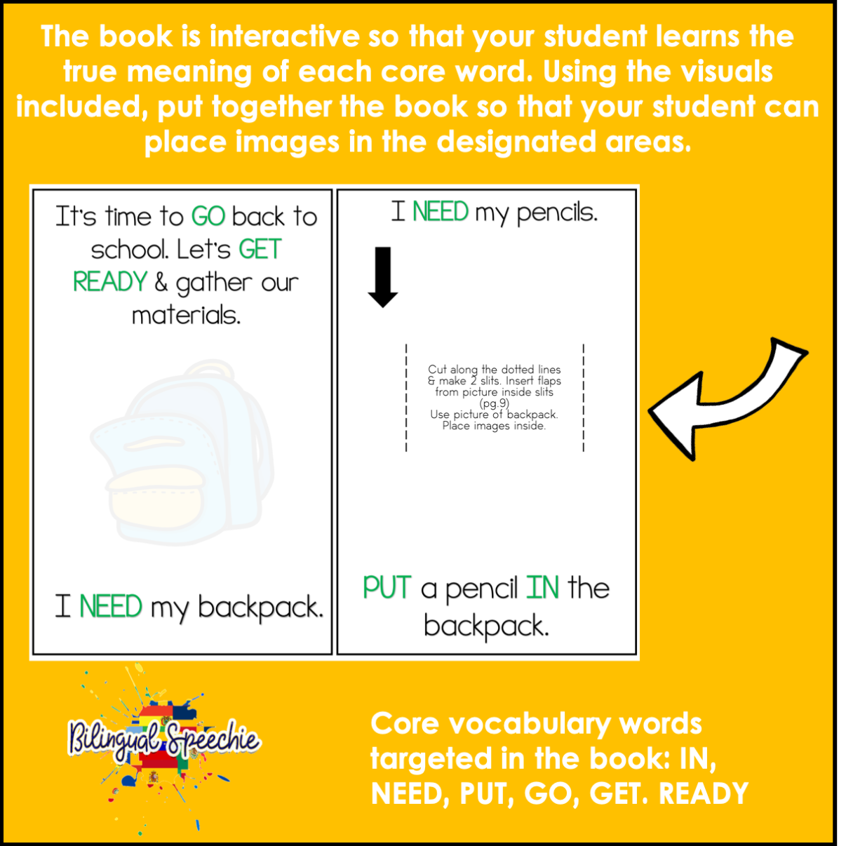 Back-to-School Core Vocabulary Book | BILINGUAL