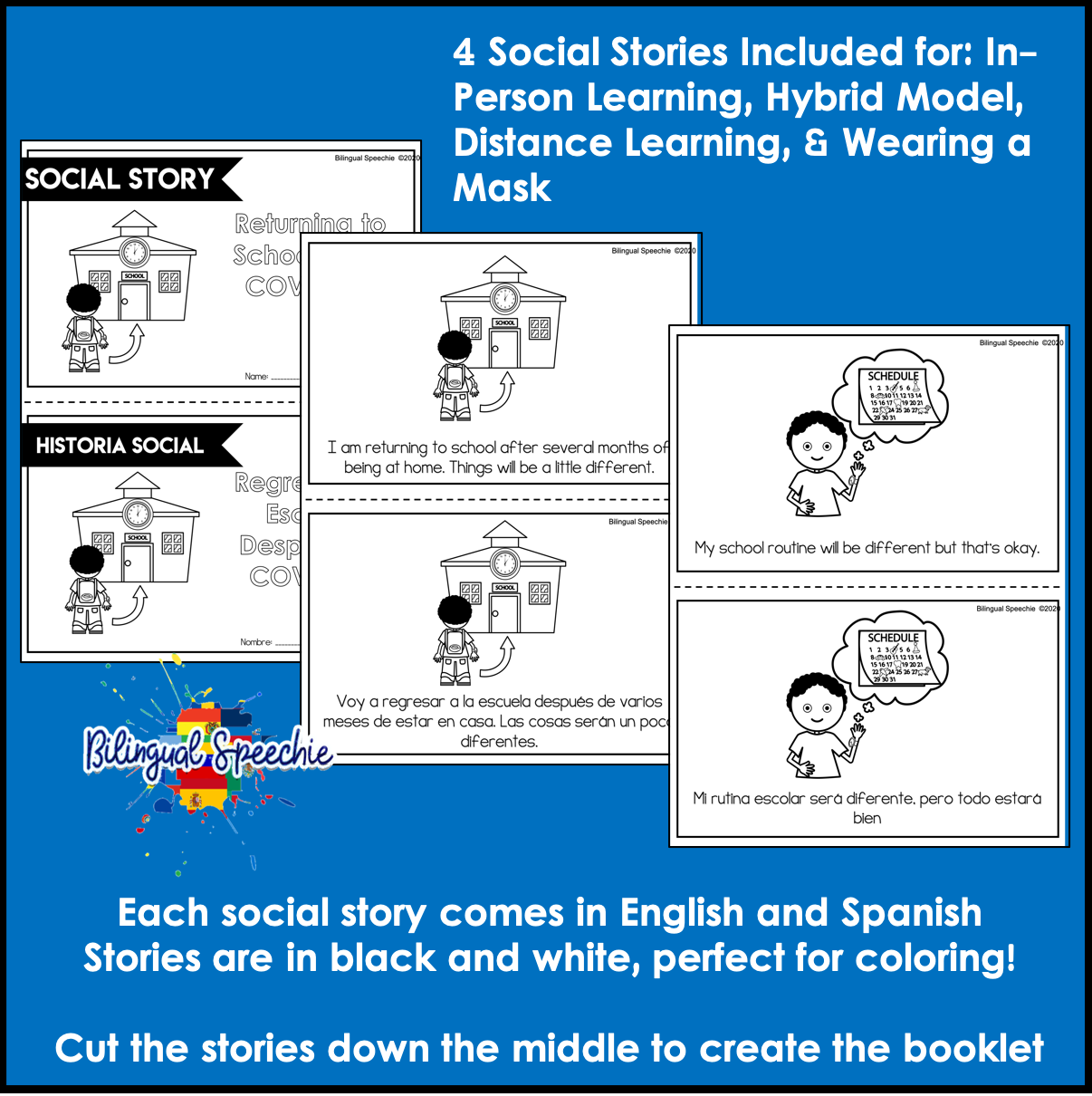 COVID-19 Bilingual Social Stories | Coloring Booklets