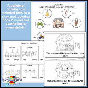 There was an Old Lady Who Swallowed a Bell | Bilingual Speech & Language Packet