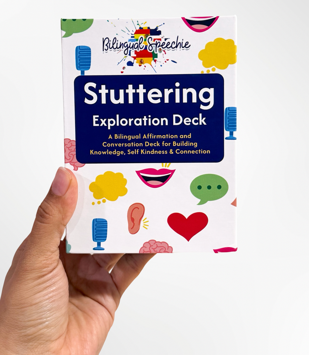 Stuttering Exploration Deck | Bilingual English & Spanish Affirmation and Conversation Cards