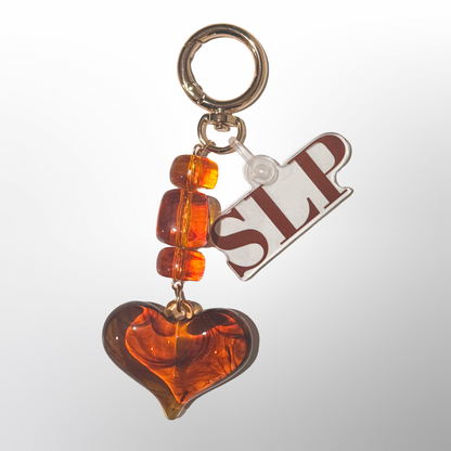 Amber SLP Heart Keychain