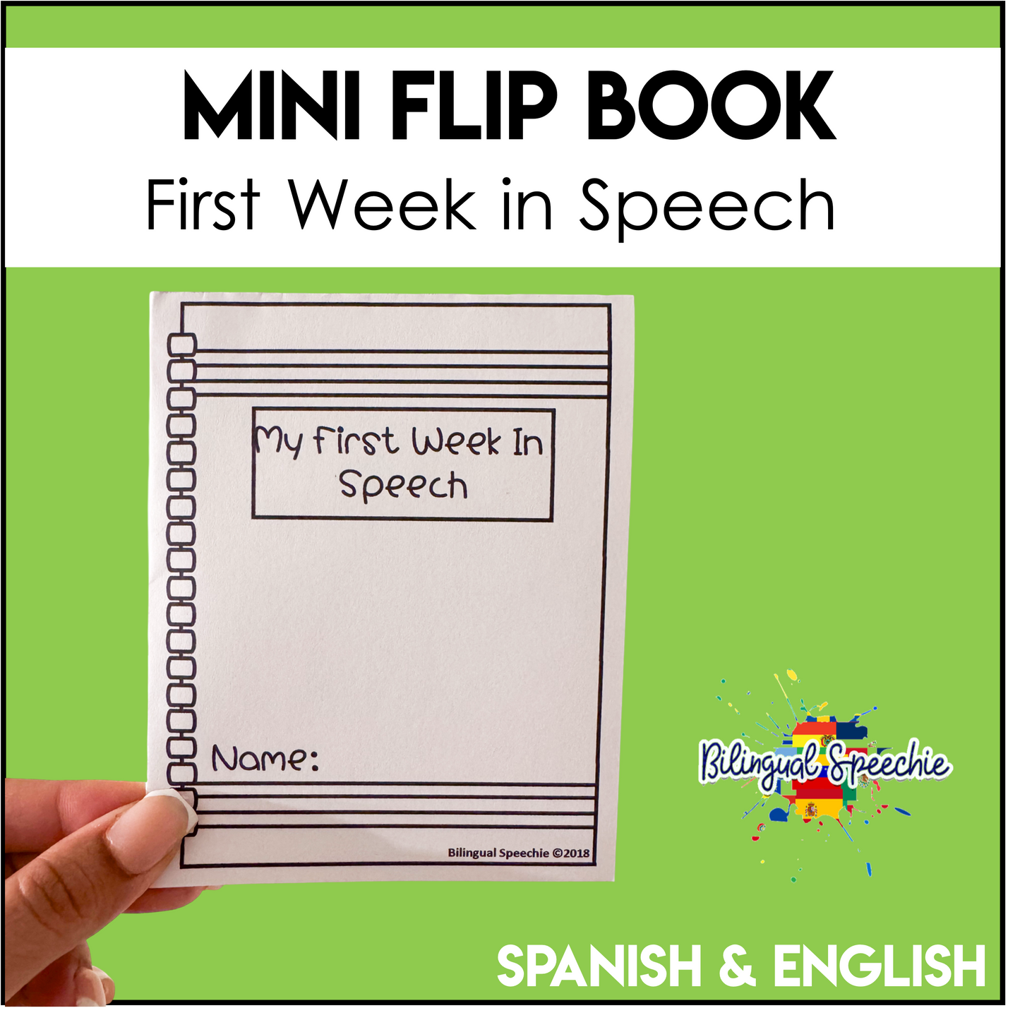 Bilingual First Week of School Mini Flip Book