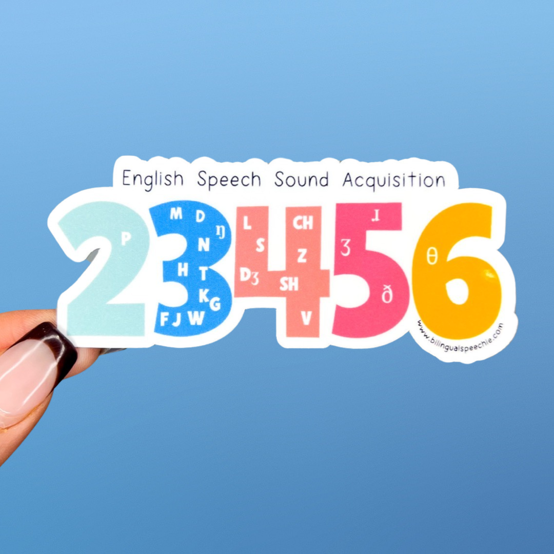 English Speech Sound Acquisition Sticker