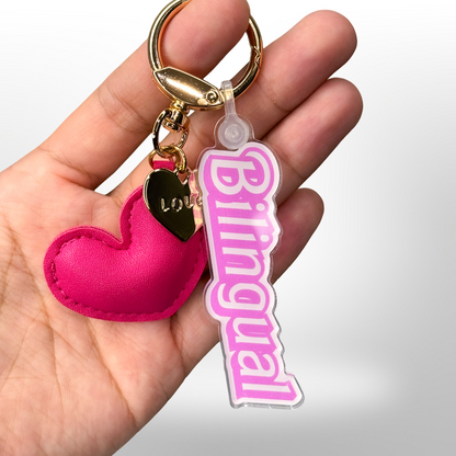 Bilingual Heart Keychain