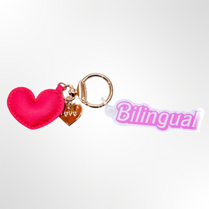 Bilingual Heart Keychain