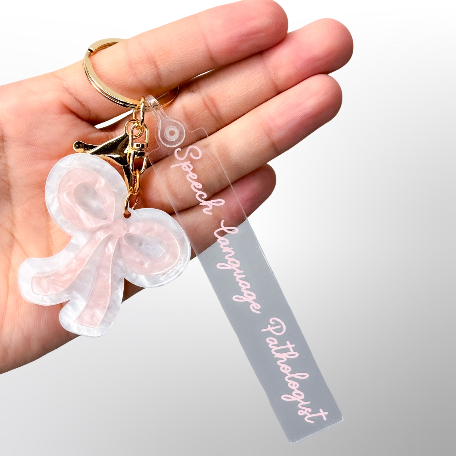 Speech Language Pathologist Bow Keychain