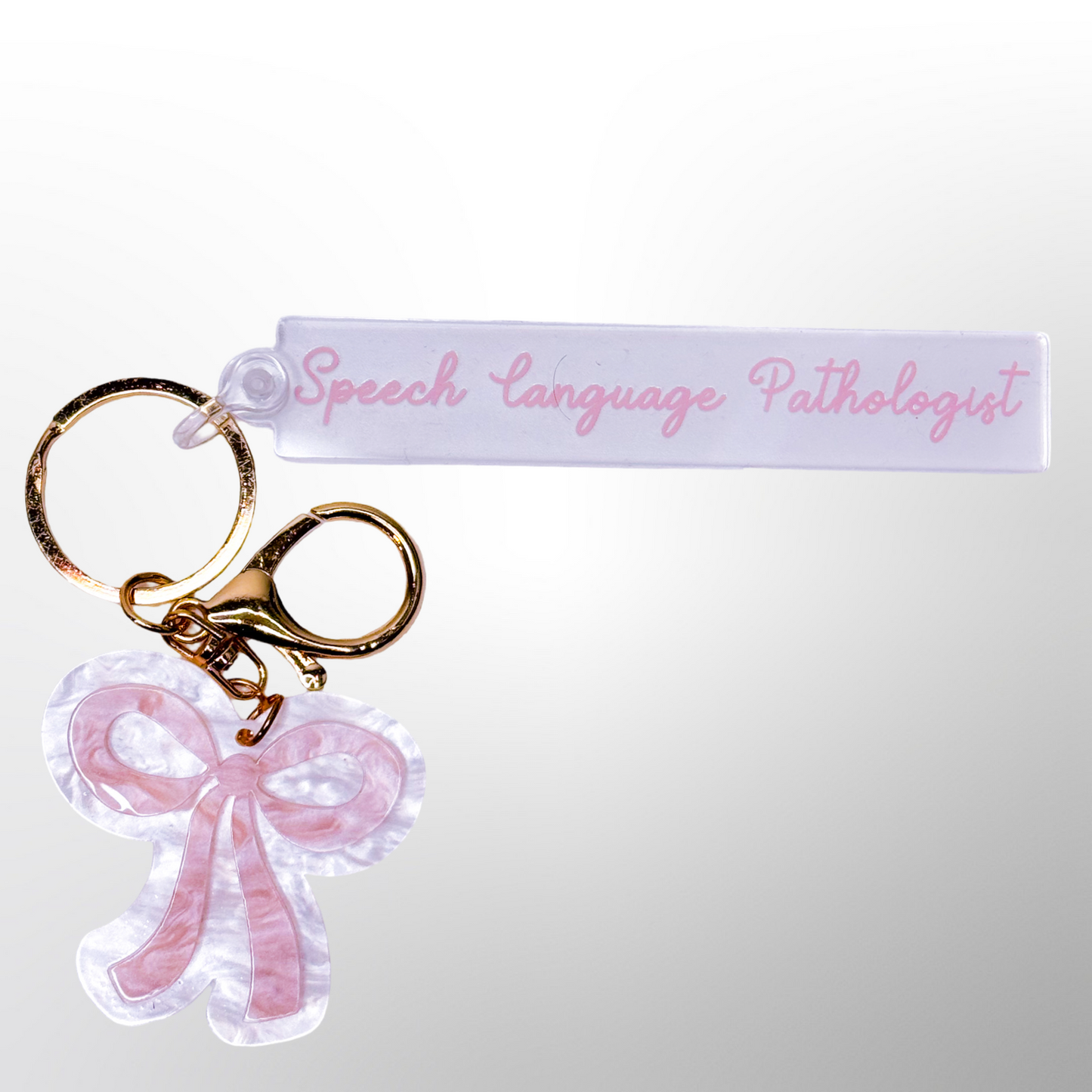 Speech Language Pathologist Bow Keychain