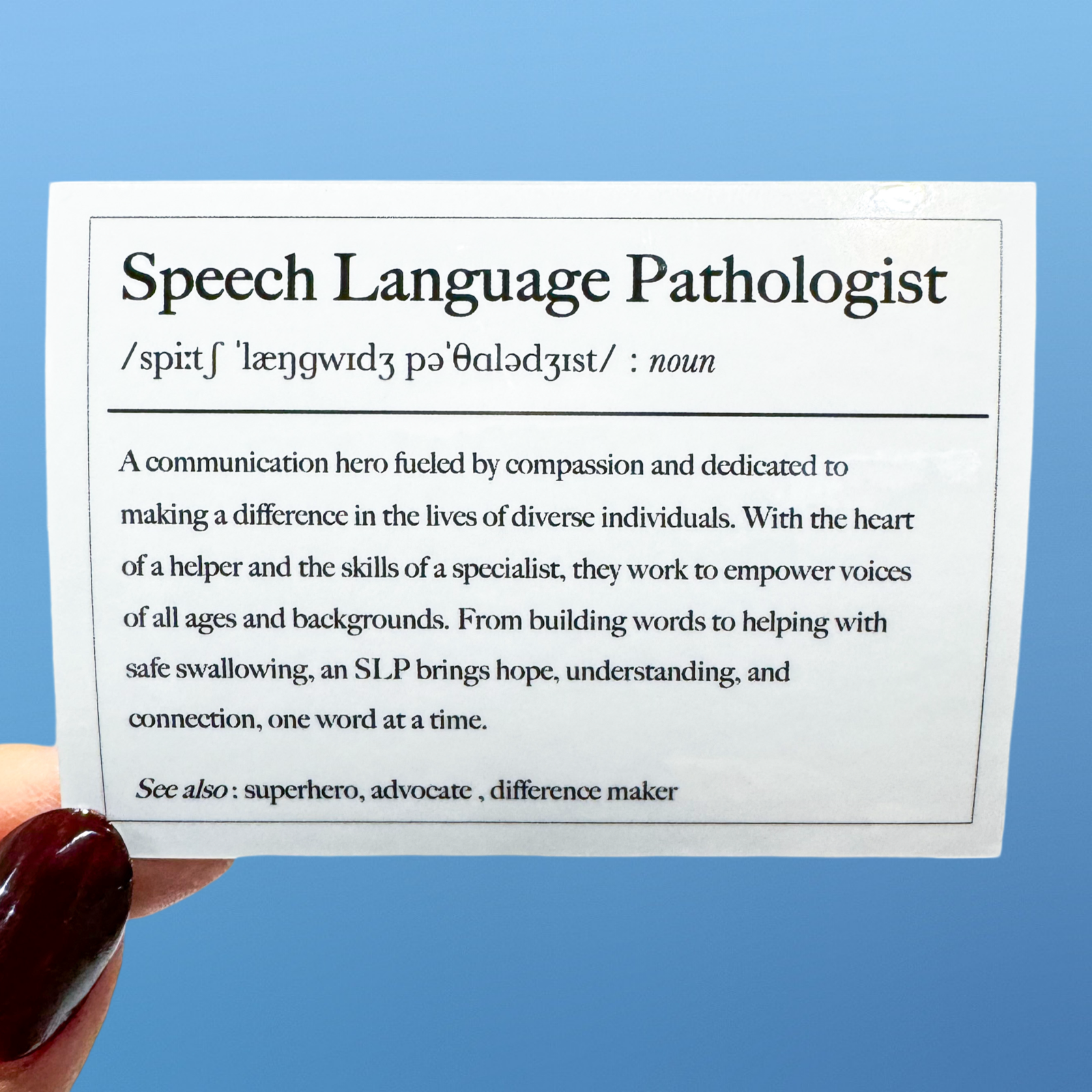 SLP Definition Sticker – Bilingual Speechie
