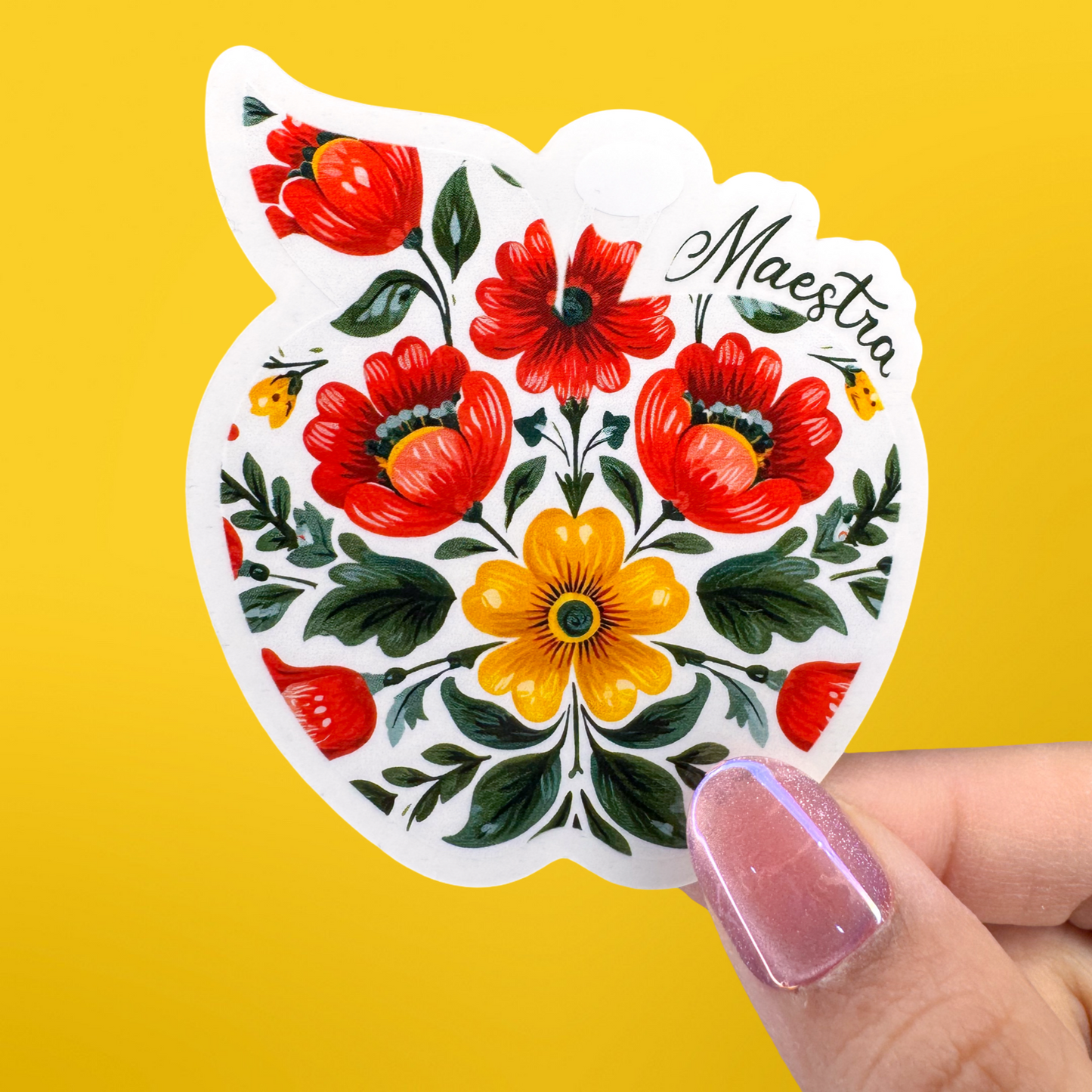 Maestra Apple Sticker