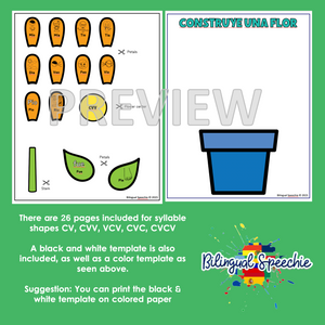 Build a Flower - Spring Activity for Apraxia | Spanish