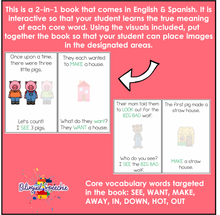 The Three Little Pigs Core Vocabulary Book - Bilingual