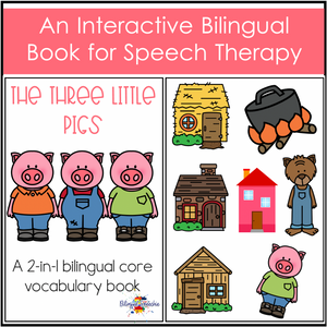 The Three Little Pigs Core Vocabulary Book - Bilingual
