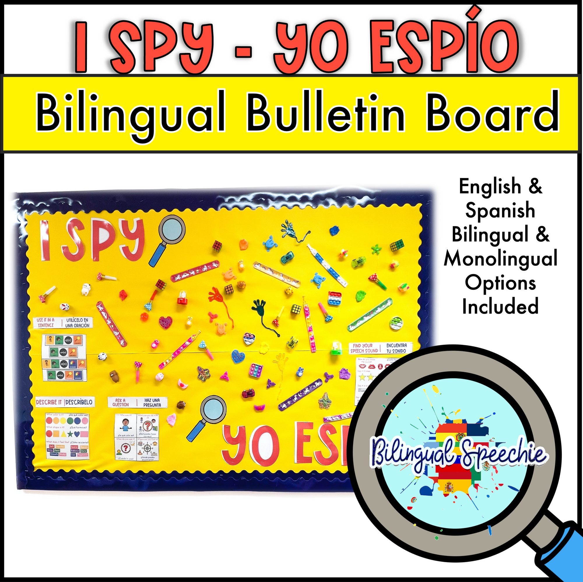 Bulletin Board Decor Kit for Classroom | I Spy - Yo Espío
