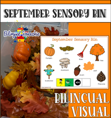 September Sensory Bin Mats | Bilingual Freebie