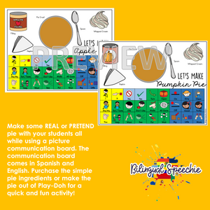 Let's Make Pie - Bilingual Communication Board