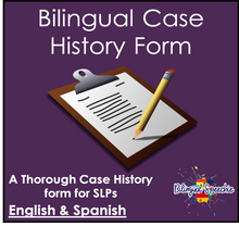 Bilingual Speech Case History Form