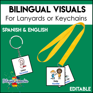 Bilingual Visuals for Keychains or Lanyards | Editable