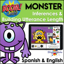 BOOM Cards | Monster Inferences & Building Utterance Length | Bilingual
