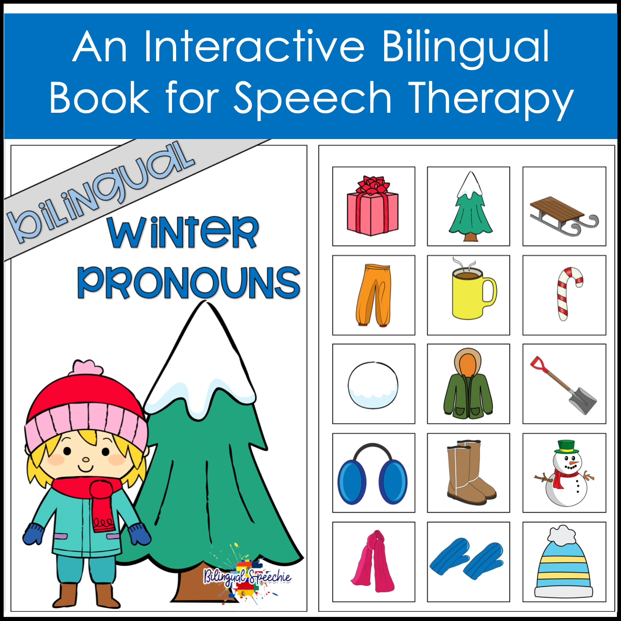 Editable Winter Pronouns Booklet | Bilingual