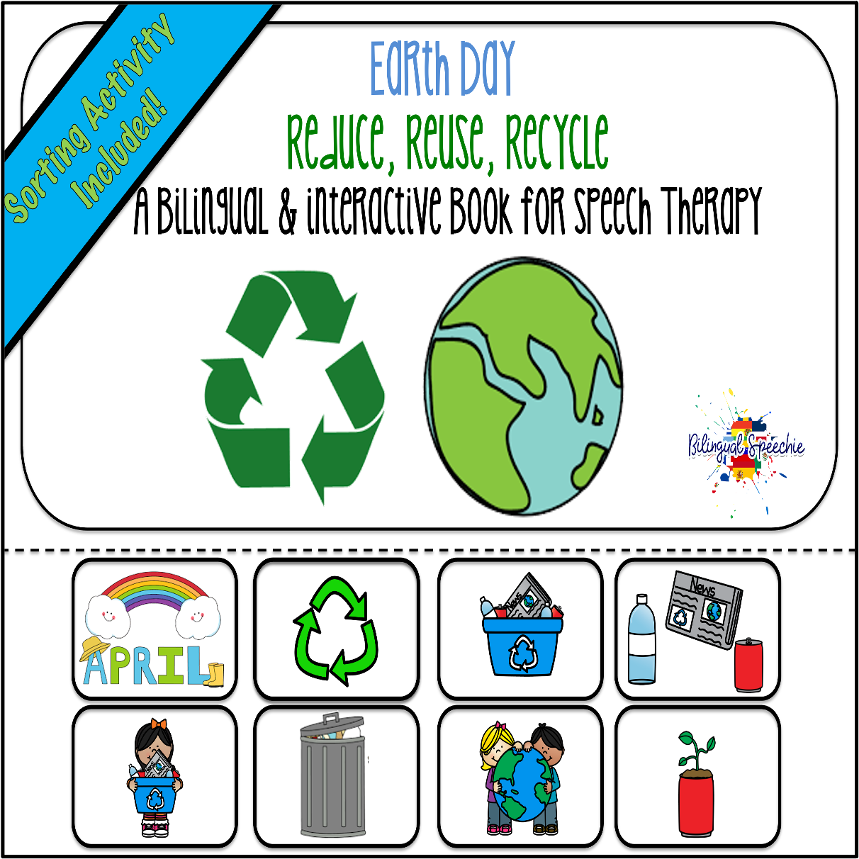 Earth Day & Recycling Bilingual Book for Speech Therapy