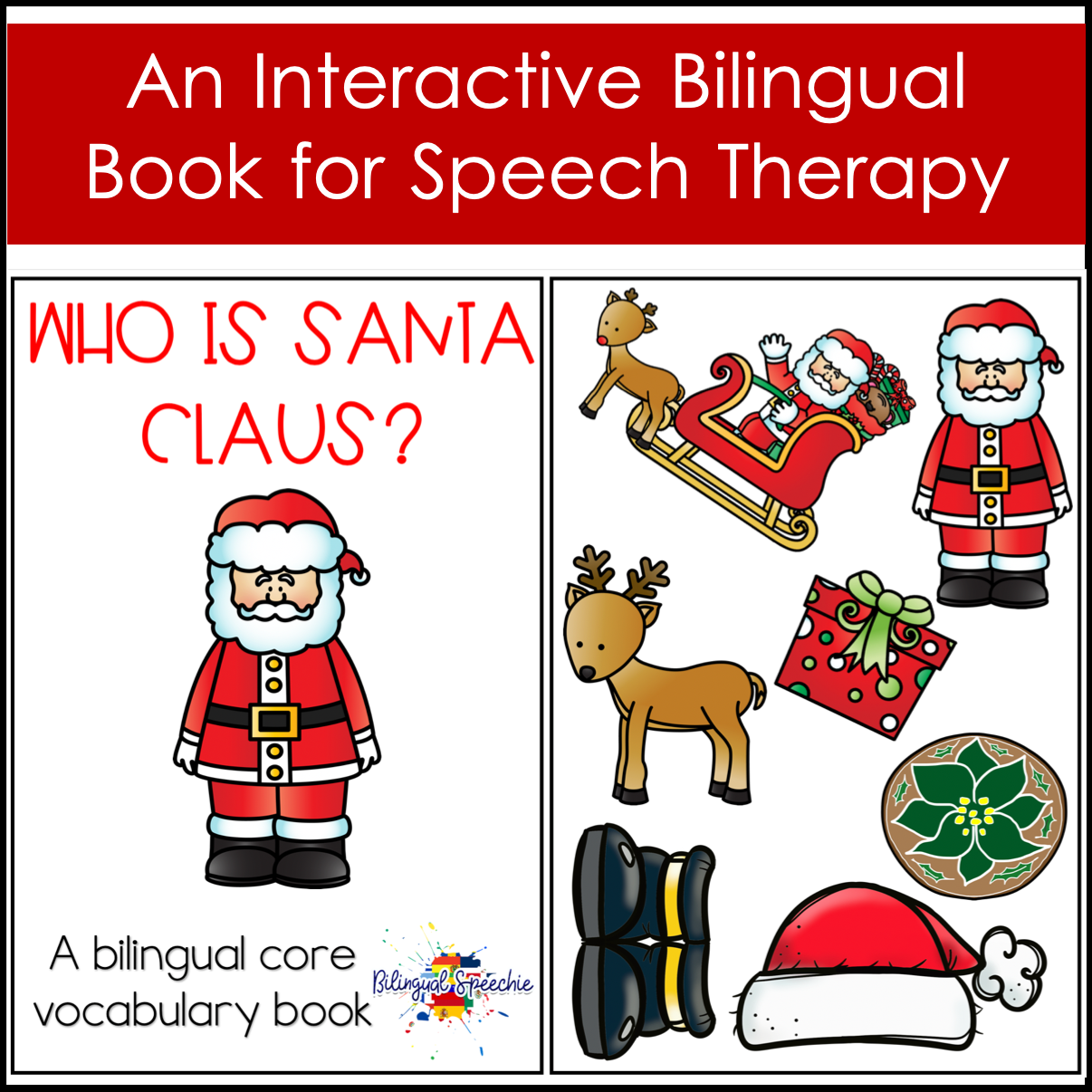 Santa Claus Core Vocabulary Book | BILINGUAL