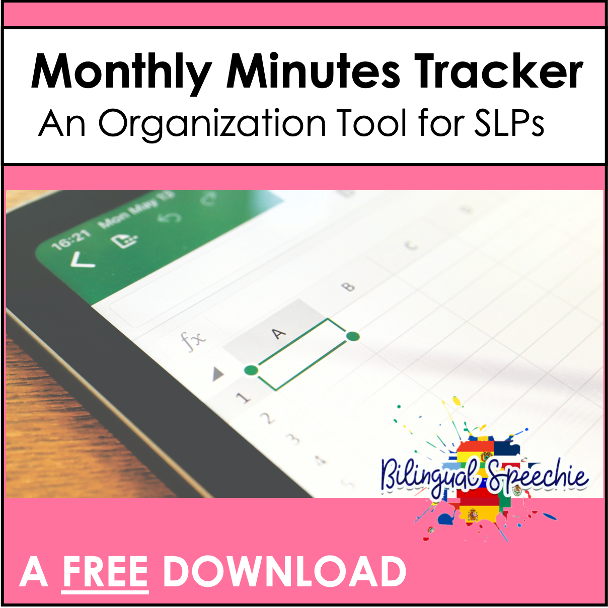 Monthly Minutes Tracker for Speech Therapy Caseload