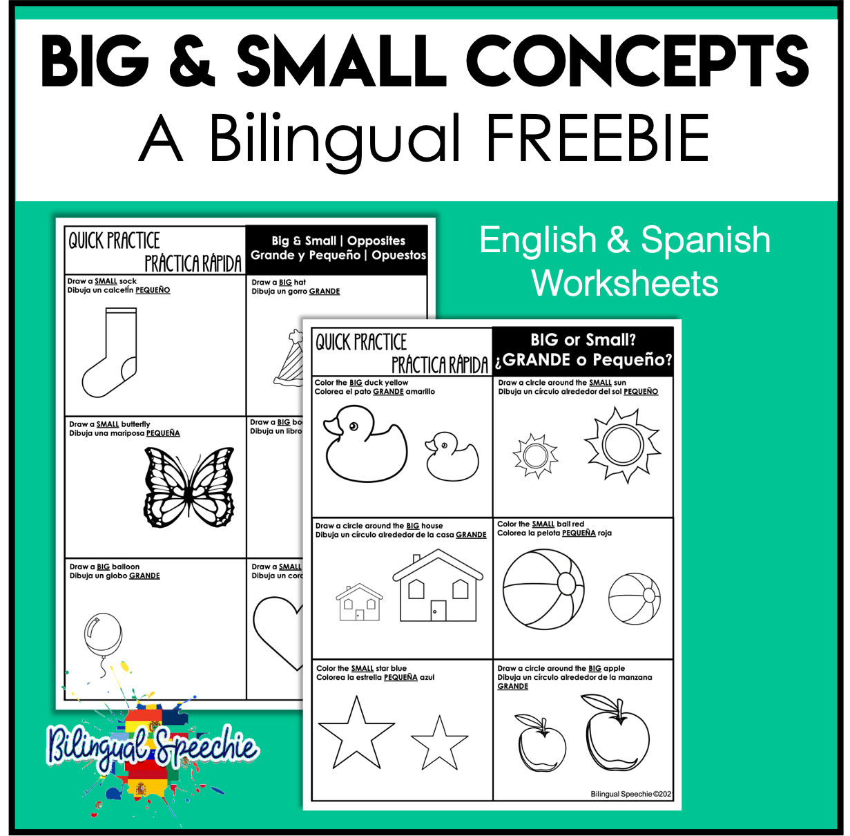 Big & Small Concepts | Bilingual FREEBIE