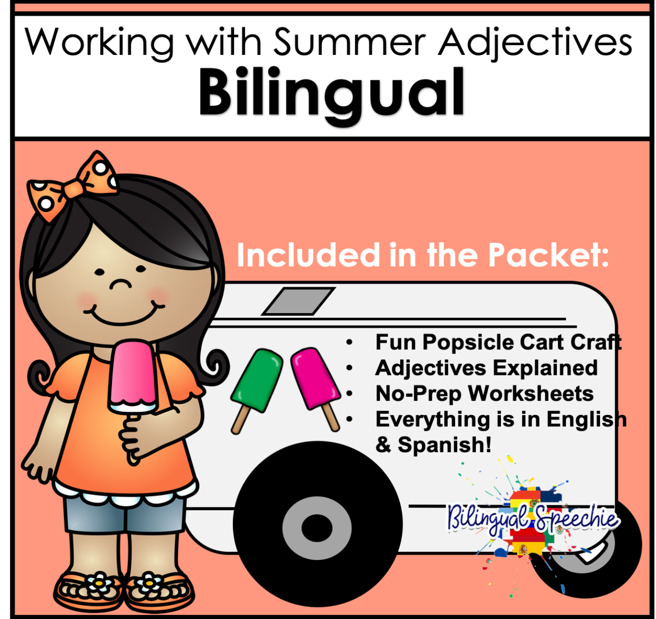 Bilingual Summer Adjectives | No-Prep