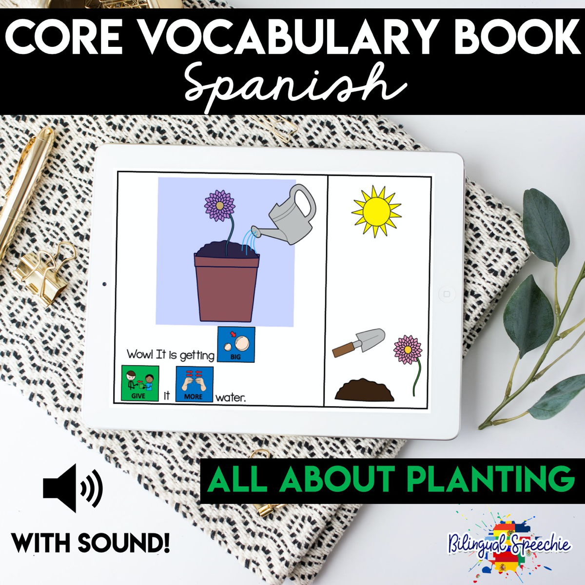 BOOM Cards in Spanish | Planting-Themed & Core Vocabulary