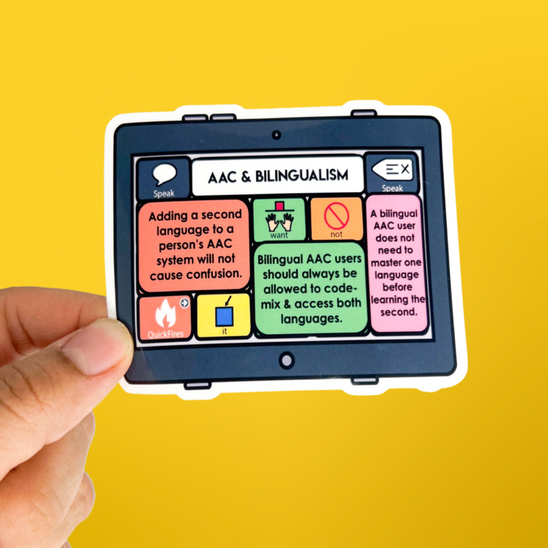 AAC & Bilingualism Facts Sticker