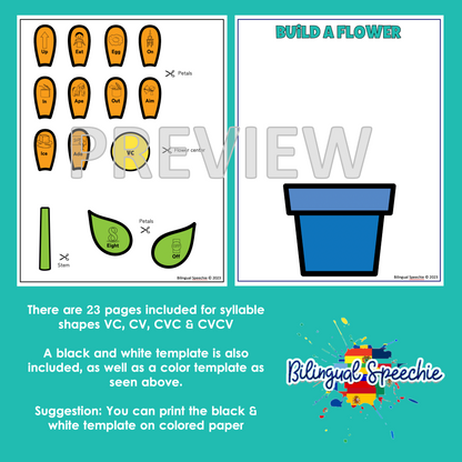 Build a Flower - Spring Activity for Apraxia | English