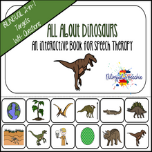 Bilingual Dinosaur Interactive Book | For WH- Questions