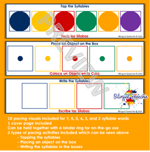 Bilingual Pacing Board Visuals for Multisyllabic Words
