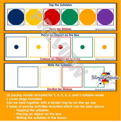 Bilingual Pacing Board Visuals for Multisyllabic Words