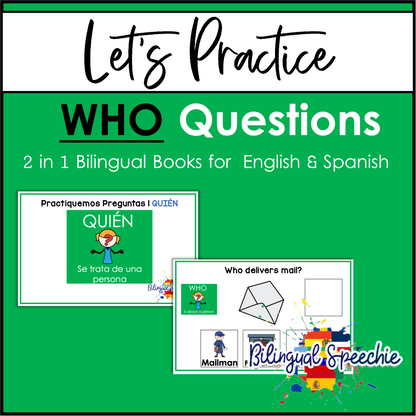 Bilingual WH- Questions Book | WHO | English & Spanish