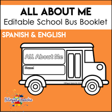 All About Me | Editable & Bilingual School Bus Booklet