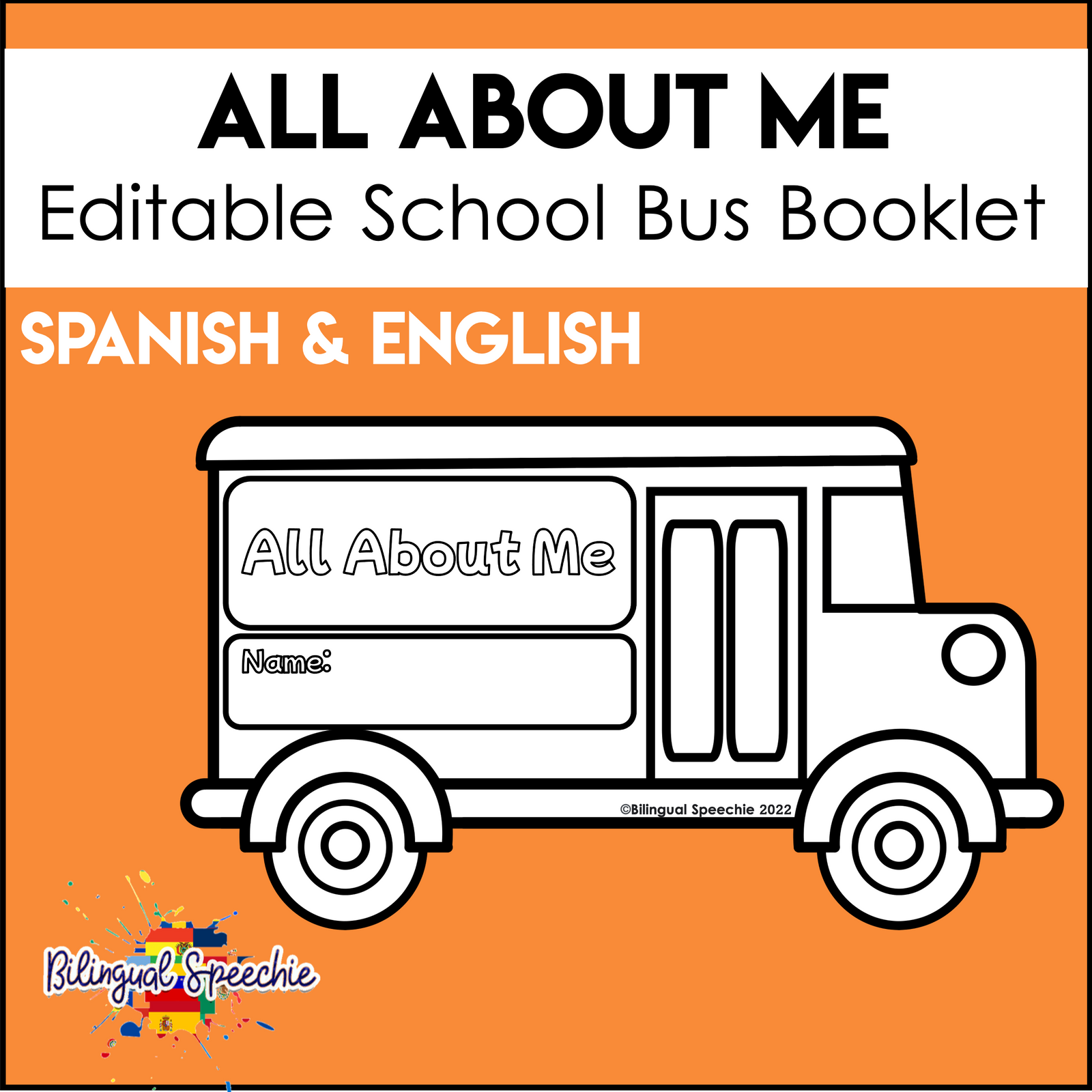 All About Me | Editable & Bilingual School Bus Booklet