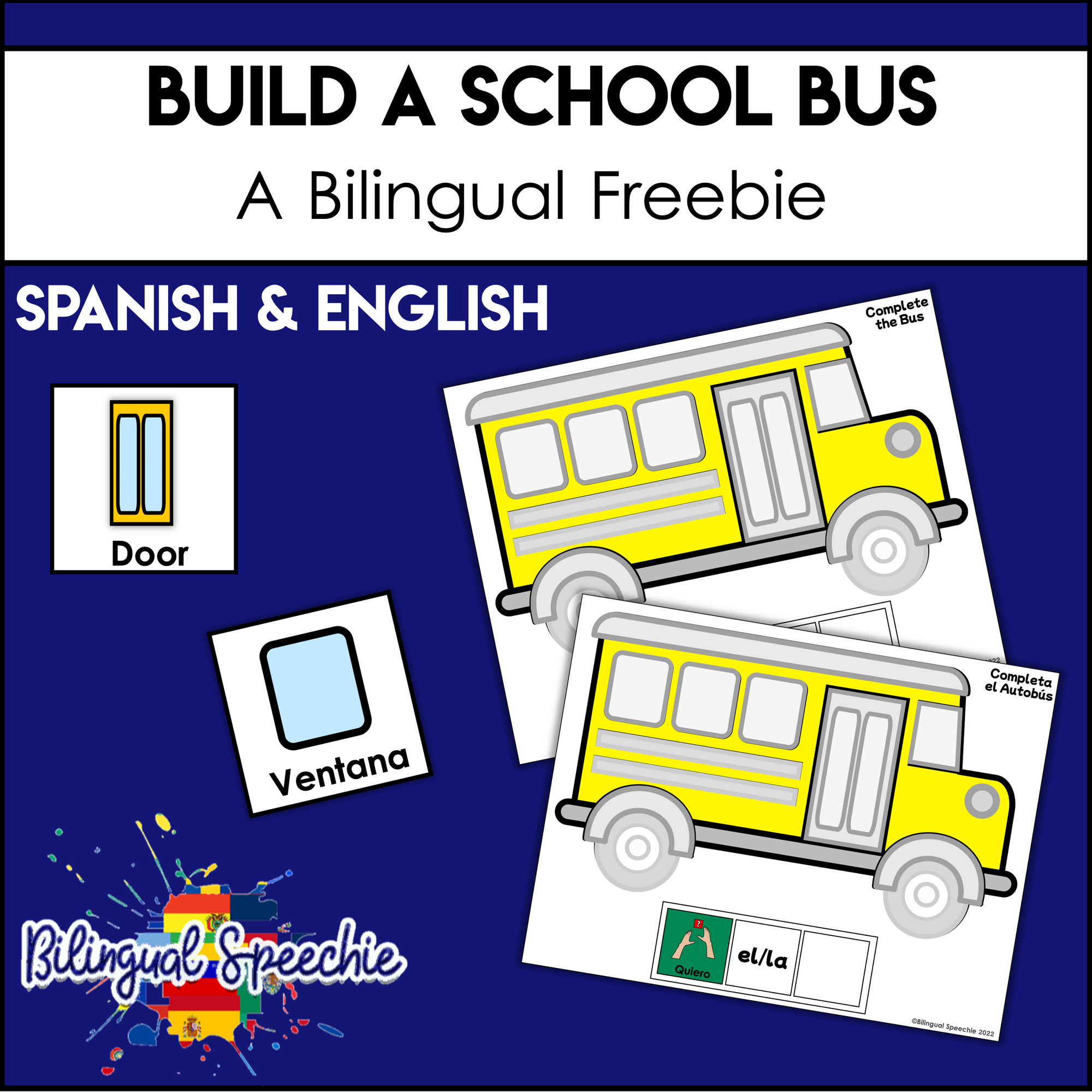 Build a School Bus | Bilingual Freebie