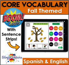 Fall Themed | Spanish & English Core Vocabulary | SEE