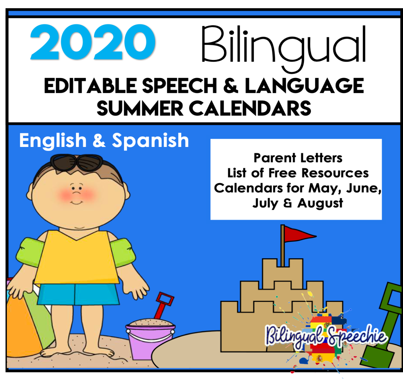 EDITABLE 2020 Bilingual Speech & Language Calendars | for distance learning