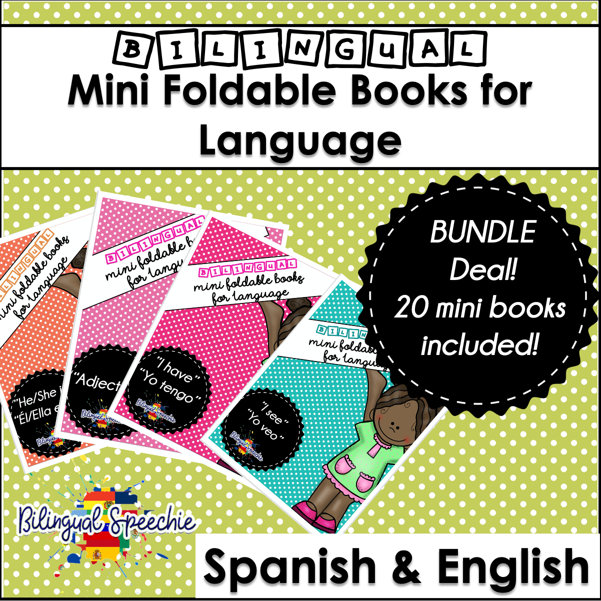 BUNDLE  Bilingual Foldable Mini Books for MLU - Bilingual Speechie