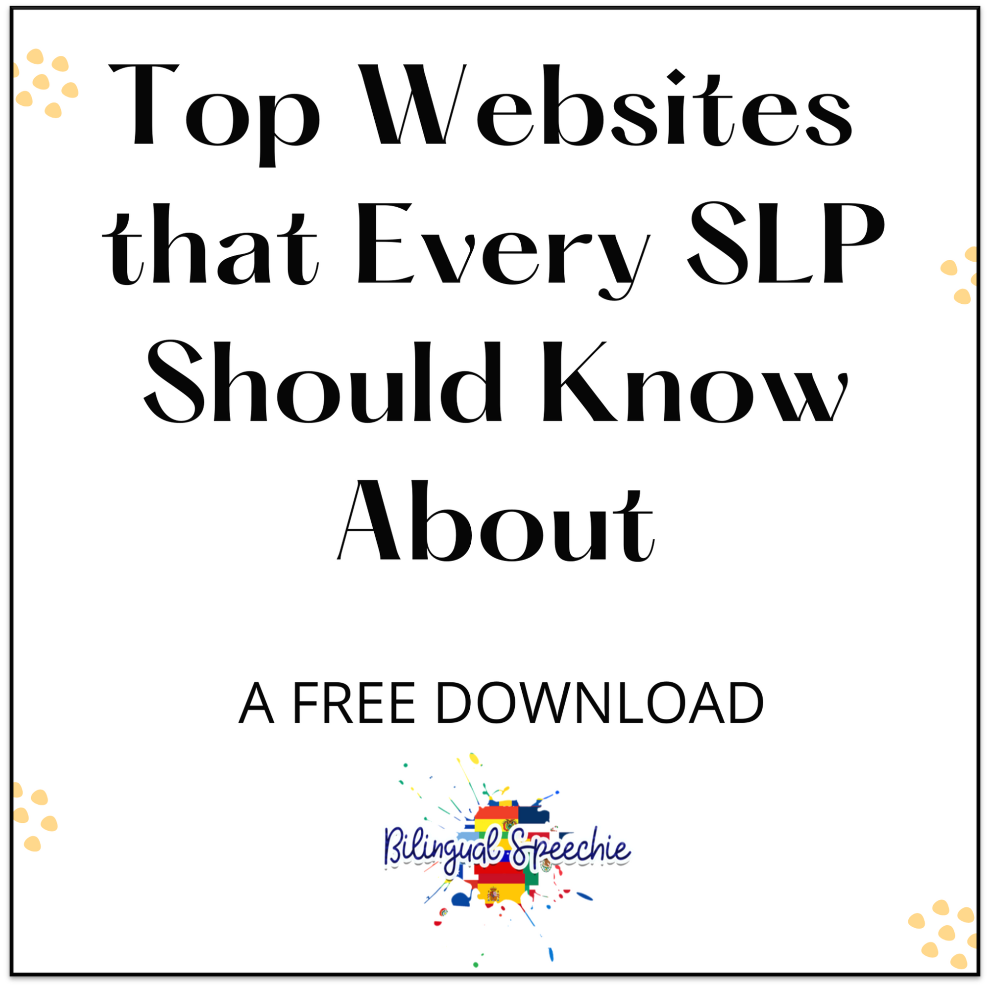FREE List of Websites for SLPs