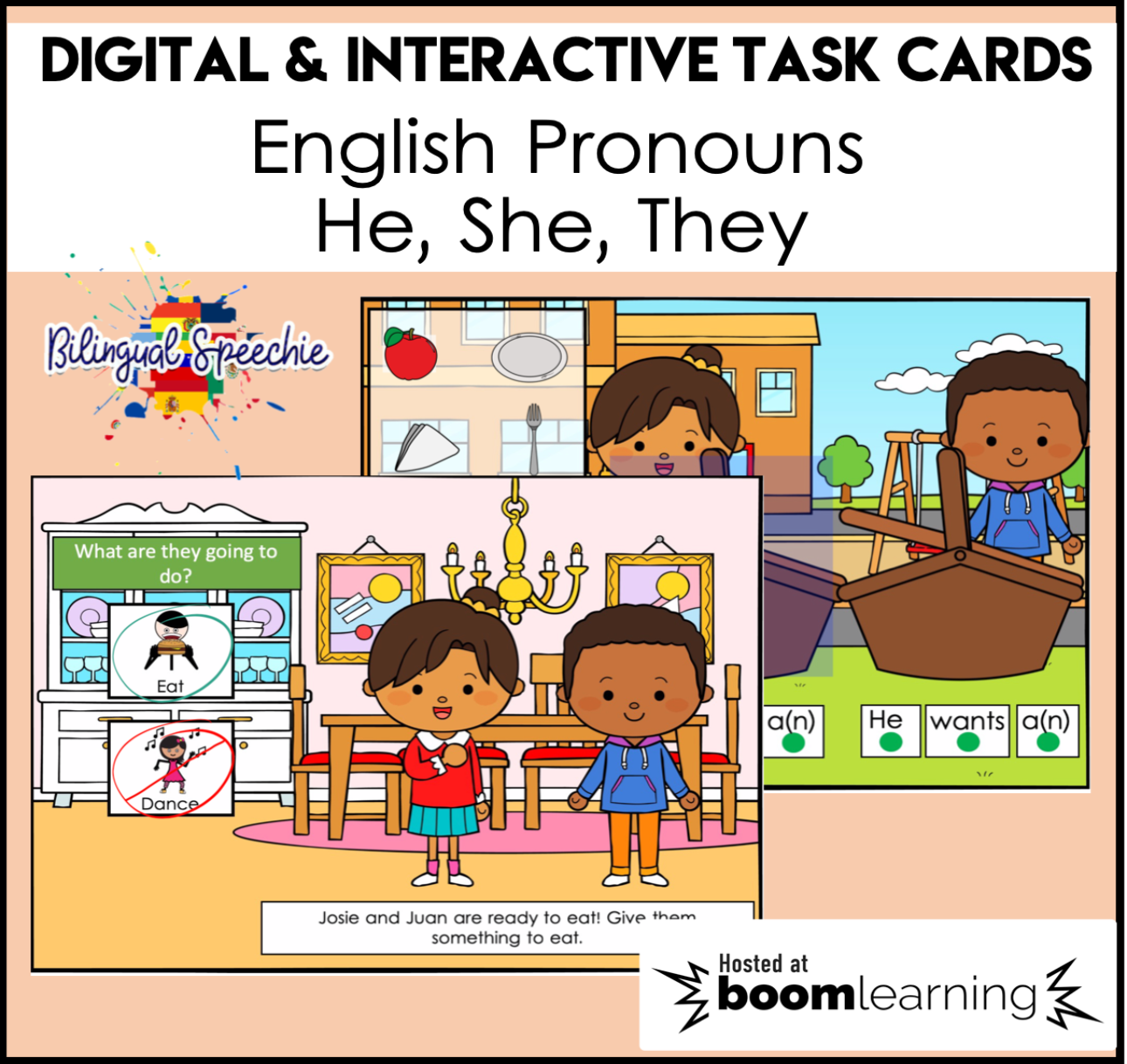 BOOM Cards in English | Pronouns | for Speech Teletherapy