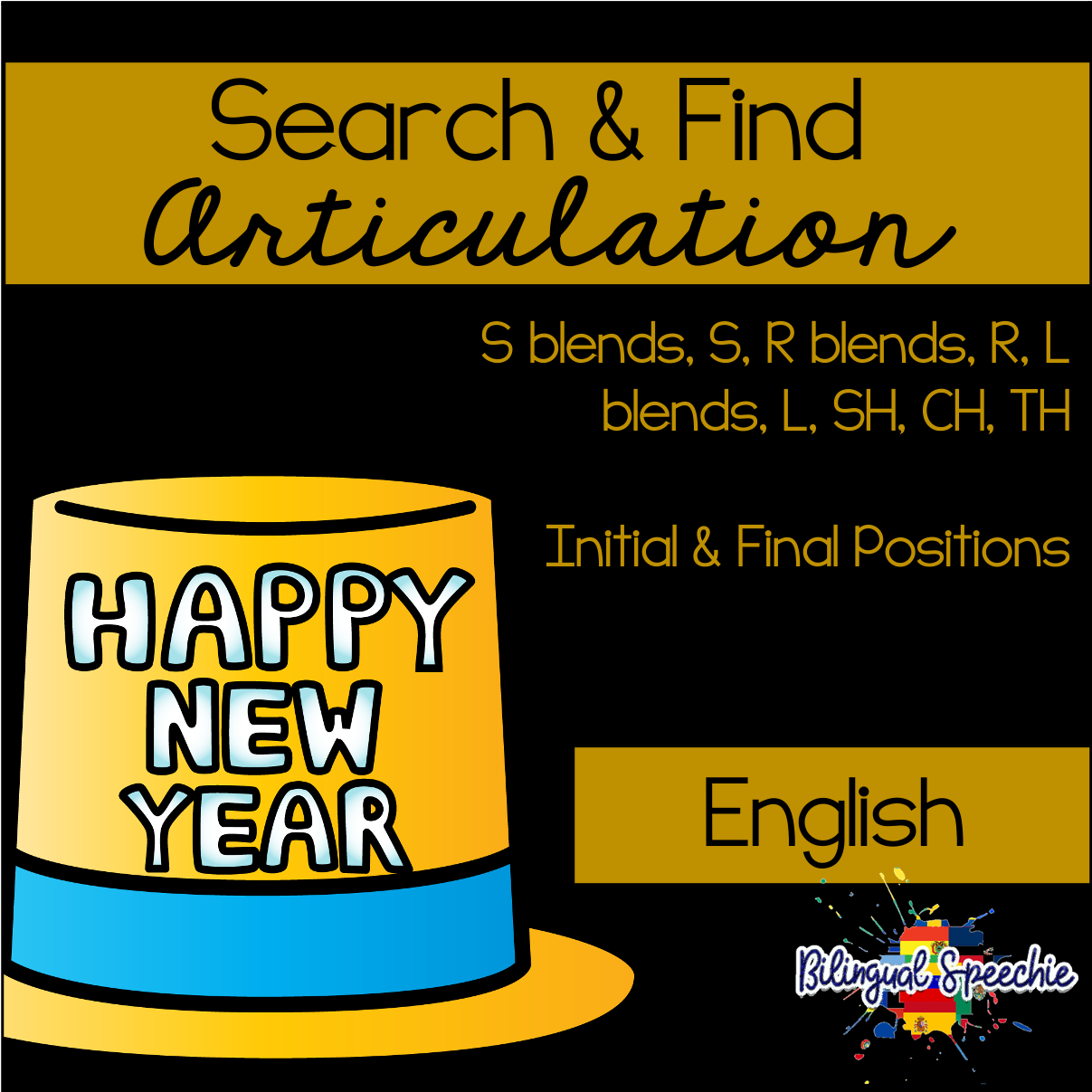 Search & Find Articulation | English | New Year Themed
