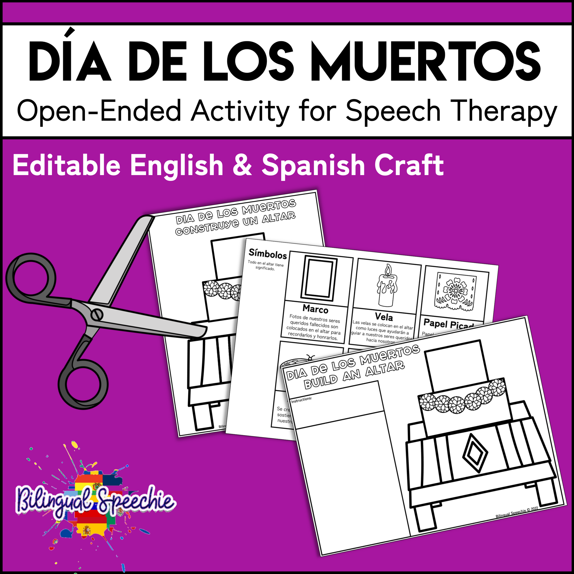 Día de los Muertos Open-ended Craft Activity for Speech Therapy